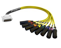 Premium DB25 to XLR-M | Mogami W2932 | 80 FT (Yellow w/ Multicolored Boots)