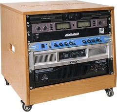 8U Slanted Studio Rack Golden Oak Baltic Birch