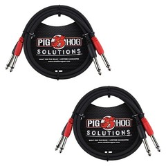 Pig Hog PD-21403 Dual 1/4″ Mono (Male) Cable, 3 Feet (2-Pack) 3ft, Transparent
