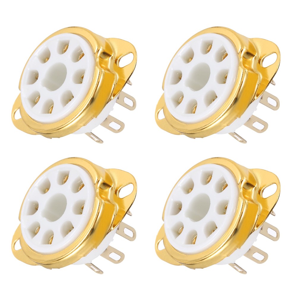 4 Pcs 8-pin Tube Socket Ceramic Vacuum Tube Protect Tube Pin Socket White