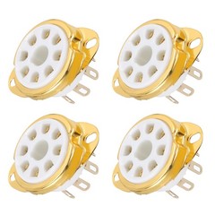 4 Pcs 8-pin Tube Socket Ceramic Vacuum Tube Protect Tube Pin Socket White
