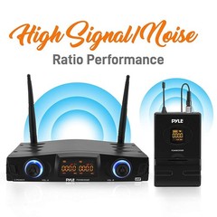 PYLE Compact UHF Wireless Microphone System – Pro Portable Compact, Black