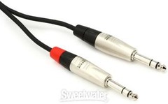 Hosa HSS-020X2 Pro Stereo Interconnect, Dual REAN 1/4 in TRS to Same, 20 ft