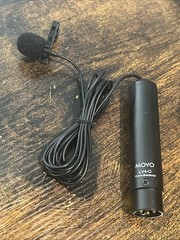 Movo LV4-O Lavalier Microphone Omni-Directional Cardioid XLR 3 Pin Wired Black