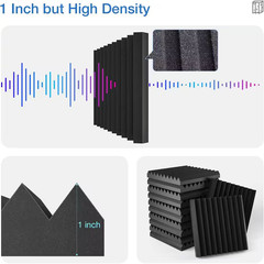 1 In. T X 1 Ft. X 1 Ft. Carbon Black Sound Absorbing Panel 12-Pack