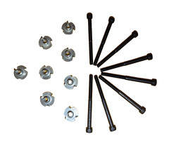 8pc Thick Baffle Speaker Mounting Bolts 1/4-20 x 2.5″ Long Black Oxide +Tee-Nut