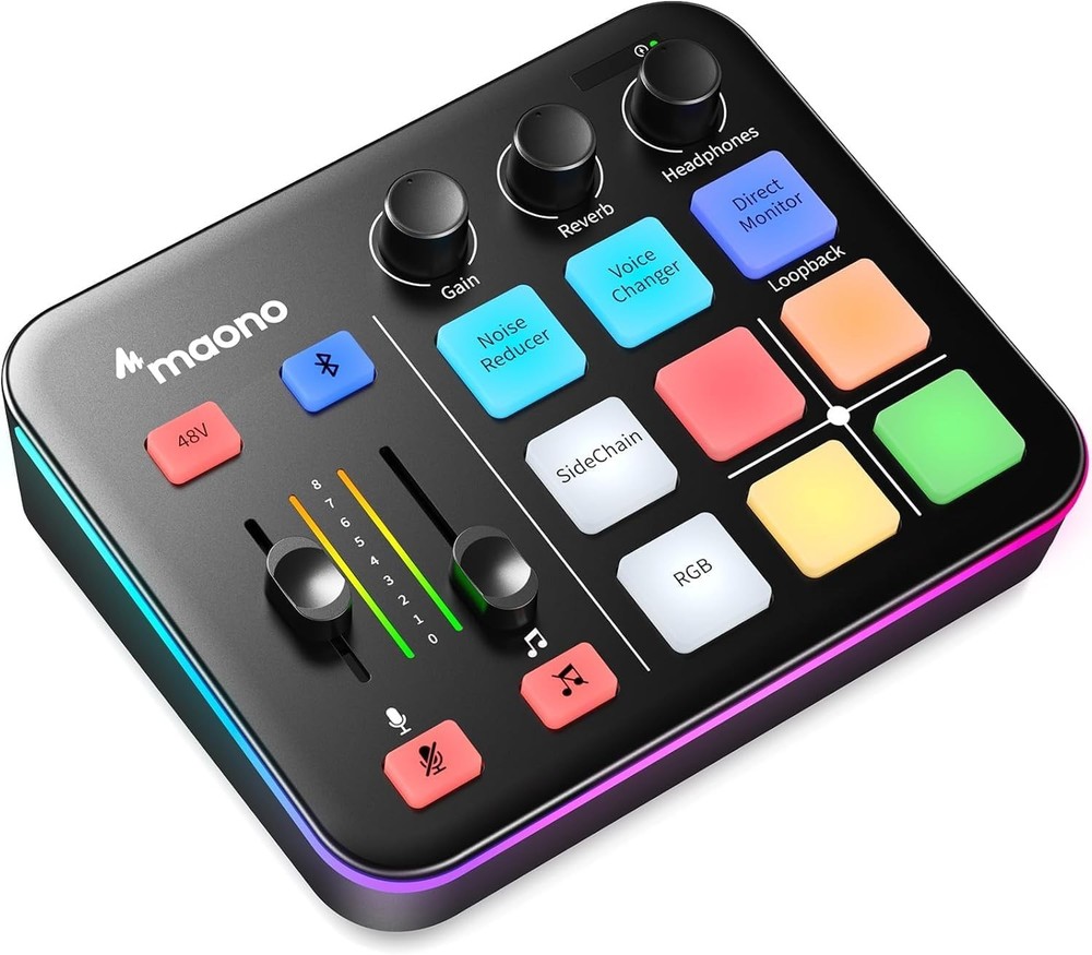 MAONO MaonoCaster G1 NEO Gaming Audio Mixer Interface RGB Bluetooth 48V Phantom
