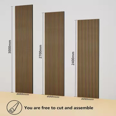 Acoustic Slatted Wood Panel 2Pcs Per Pack ( Curved Corrugate)