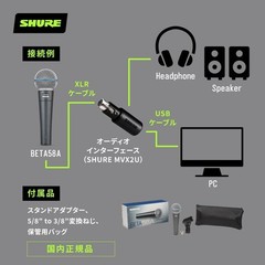 Shure BETA 58A-J Dynamic Vocal Microphone Supercardioid XLR