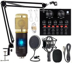Complete Podcast Equipment Bundle – Mic Kit, Sound Card, Arm & Pop Filter Live