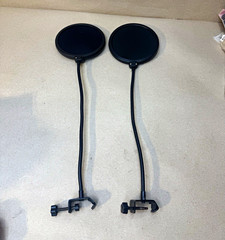 2-Pack Adjustable Gooseneck Microphone Pop Filter Clamp Mount, Black Metal