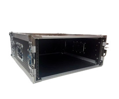 LASE Pro 4U Space 28″ Deep ATA Style Amp Rack Flight Case Chrome Unassembled