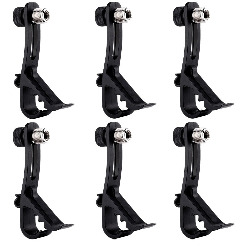 6Pcs Drum Microphone Clip, Adjustable Mic Mount Clamp Holder Mic Securing Clip