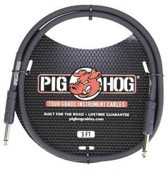 5 Pack Pig Hog PH3 1/4 Straight Instrument Guitar Cord 3 Feet Patch Cable 8mm