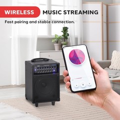 Wireless Portable PA Speaker System – 400W Bluetooth 8″ – 400w, Black