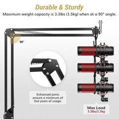 Microphone Boom Arm, Adjustable Microfono Stand Mic Arm with Extra-large Pop …