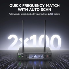 Dual Channel Wireless Microphone System, MELONARE Auto-Scan Professional Cord…