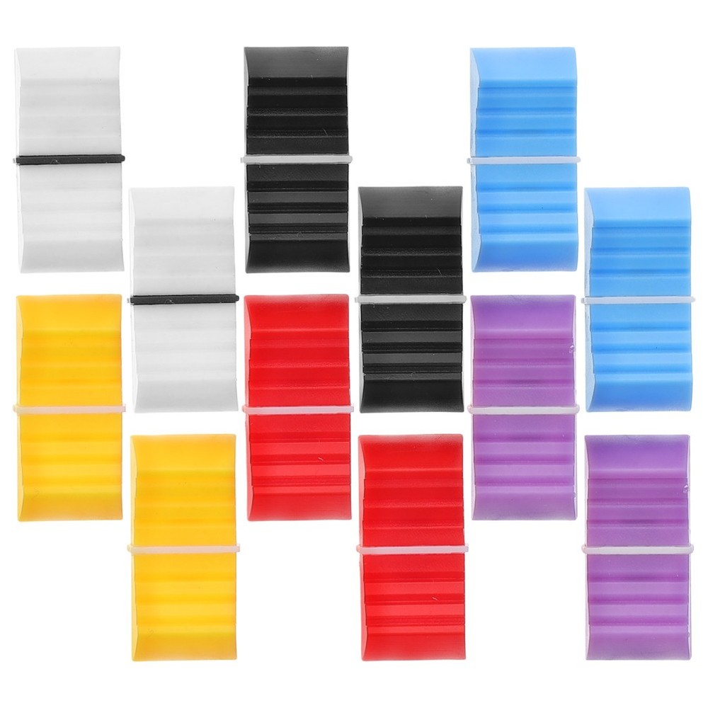 12Pcs Reusable Flat Push Knobs Plastic Mixer Fader Caps Assorted Colors