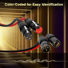 2-Channel XLR Snake Cables 6FT, 2 Colored XLR Male to Female Microphone Cable