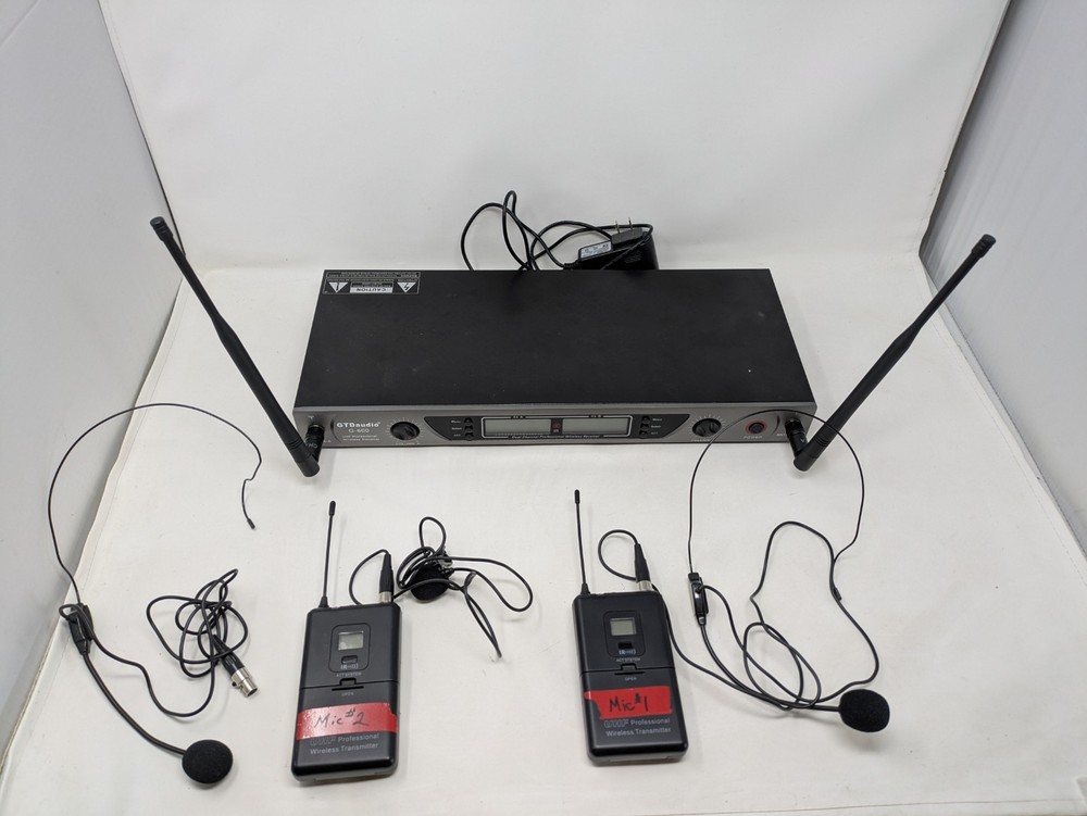 GTDaudio Wireless Microphone System G-600- 2 Head sets