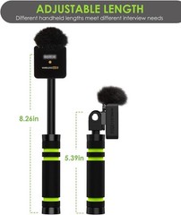 Wireless GO II Interview Microphone Handle, Retractable Handle and Cover Foam