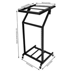 9U12U/16U Rack Mount Mixer Case Stand Studio Equipment Cart Stage Amp DJ Rolling