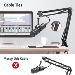 SUNMON Samson Q9U Mic Boom Arm – Compatible with Samson Mic, Includes 3/8″ to…