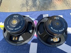 12” MTX Black Gold Rare Old School Car Audio Subwoofers Single 8ohm Voice Coils