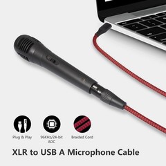 3.3FT XLR To USB Recording Cable Female To A Mic Link Converter Karaoke Cord