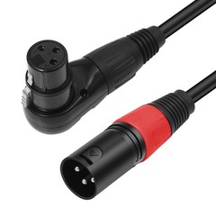 2 PCS 3.3FT Black Right Angle 3Pin XLR Straight Male To 90 Degree Female Mic