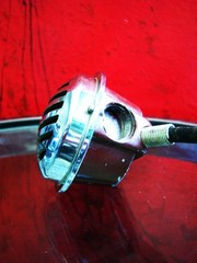 Vintage 1940’s American RC crystal microphone harp mic w cable display Astatic
