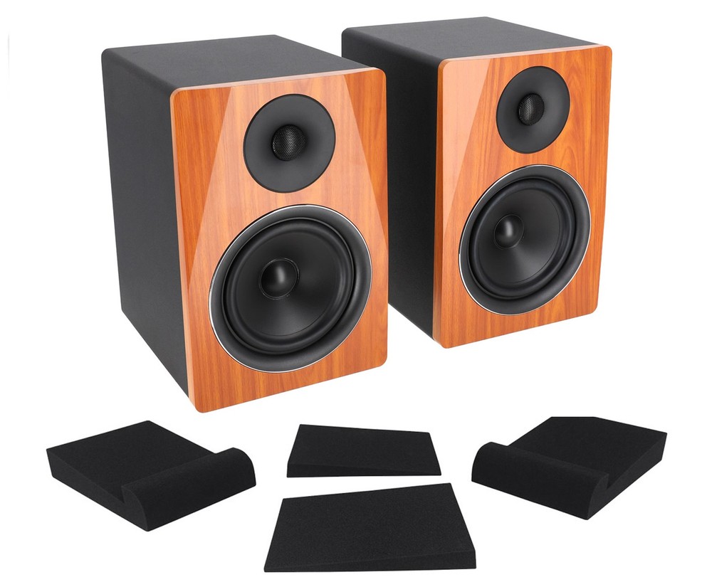 Pair Rockville APM6C 6.5″ 2-Way 350W Powered USB Studio Monitor Speakers+Pads