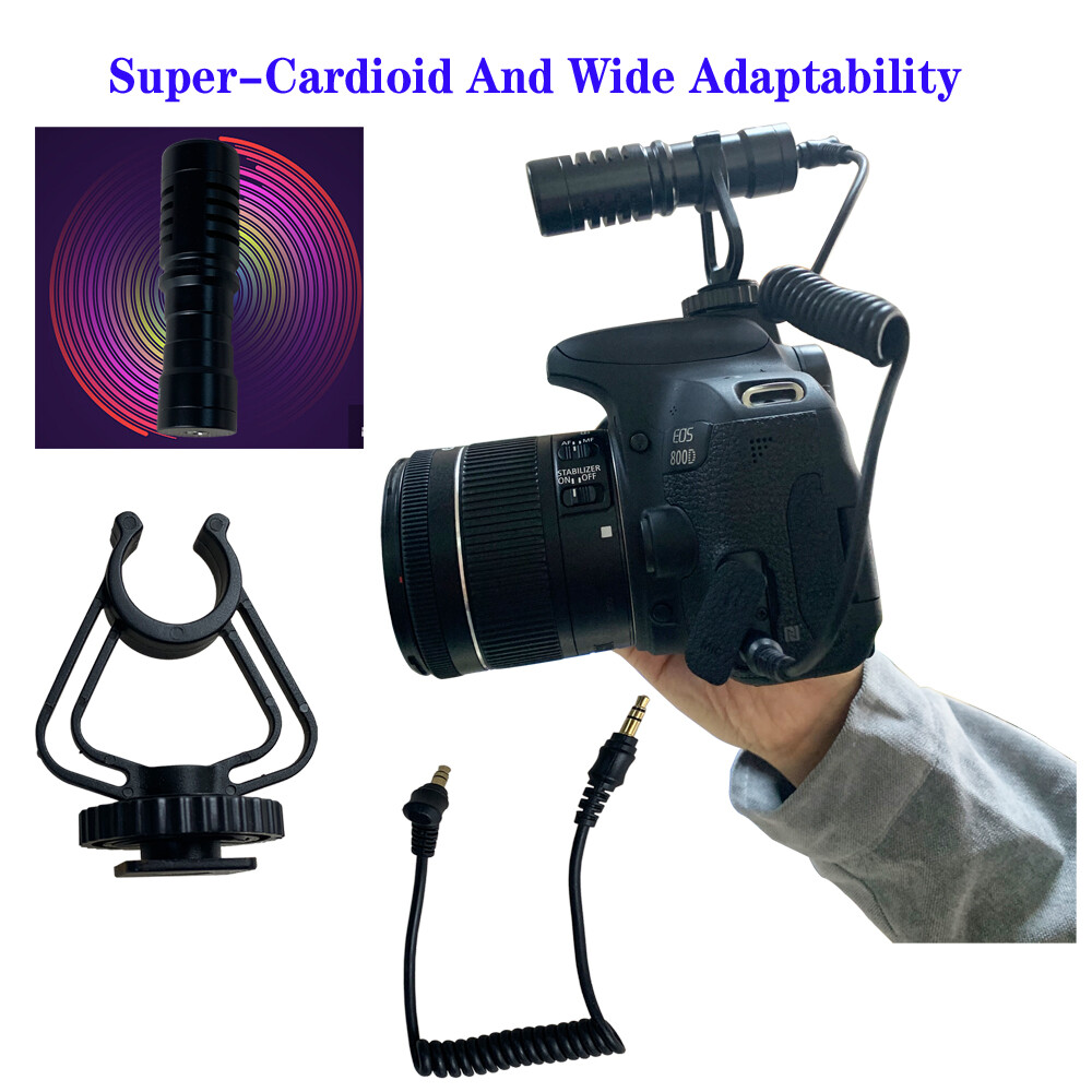 Pro Camera Shotgun Microphone Video Supercardioid For Smartphone DSLR PC iPhone