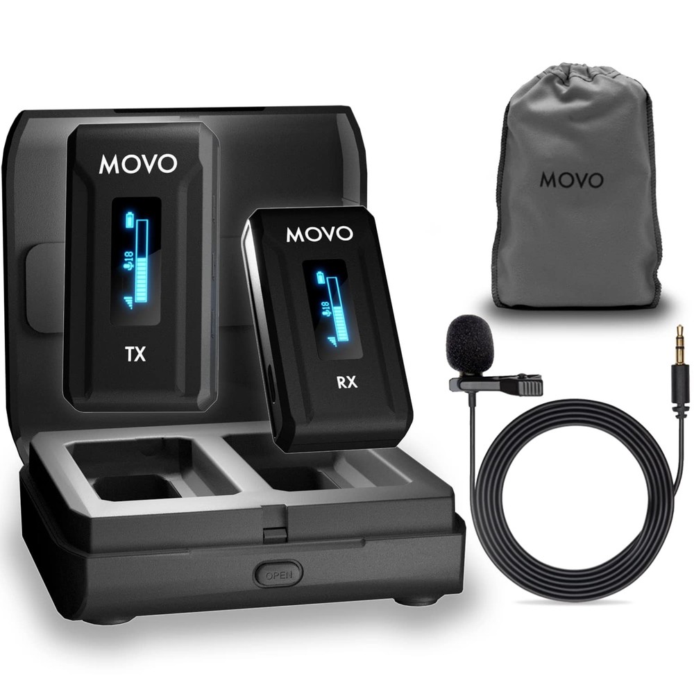 WMX2 Wireless Camera Microphone Charging Case Lavalier DSLR Vlogging Content