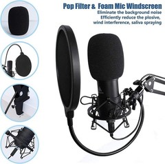 USB Condenser Mic with Headphones – Perfect for Streaming and Voice-Over