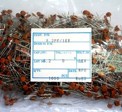 100pc Disc Ceramic Capacitor 8.2pF 1KV D ±0.5pF NP0 Pitch 4.5mm RoHS Taiwan NPO