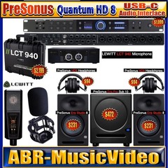 PreSonus Quantum ES 2 Audio Interface, Eris Studio 4 Monitors, Eris Sub 8BT Sub