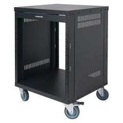 Sound Town 12U Universal Steel Rack, w/ 3″ Locking Casters (STRK-M12U)
