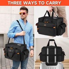 MRINCA DJ Equipment Bag, Cable Organizer Bag with 8-Slot Mic Stand Storage, L…