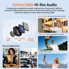 VRIG MC-02 Wireless Microphone Kit (2 TX + 1 RX + Charging Case) for DJI Osmo…