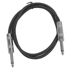 8 Pack of 2 Foot Black TS to TS Patch Cables PA/DJ Cords 1/4 Inch TS Mono