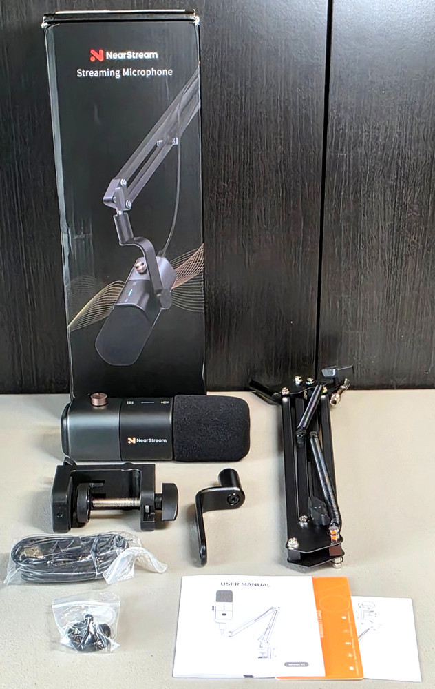 NearStream Streaming Condenser Microphone XLR & USB-C & Metal Boom Arm AW-AM20X