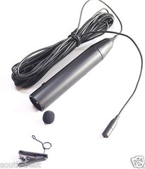 XLR 3-Pin Clip-On Lapel Lavalier Microphone 195″ 5m Cable Phantom Power Mic