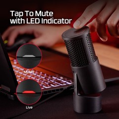 HyperX SoloCast 2 USB Gaming Microphone, USB~C, 24~bit/96kHz, Black