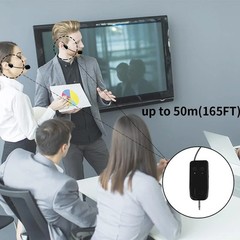 Wireless Microphone System for 2 People, 2.4G Dual Wireless Headset Mics Ideal f