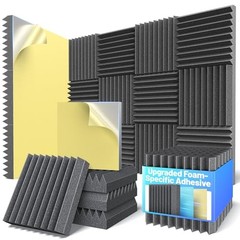 12 Pack Sound Proof Foam Panels For Walls 3”x12”x12” Self 3 Inch 12 Pack Black