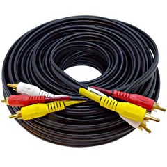 SARCRWY50 50ft 3 RCA Composite Audio Video RG59 Heavy Duty Cable