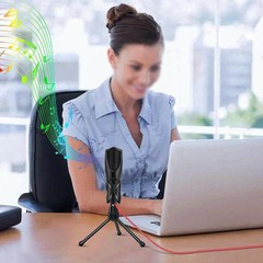 Mini USB Condenser Microphone Podcast Studio Recording Mic For PC Desktop Laptop