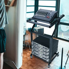 19″ 12U Rack Mount DJ Mixer Stand Studio Equipment Cart Stage Music Party Show