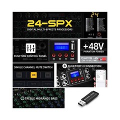 X16 DJ Console Mixer 24 bit 16-Input 6-Bus Mixer with Effects with Sound Board